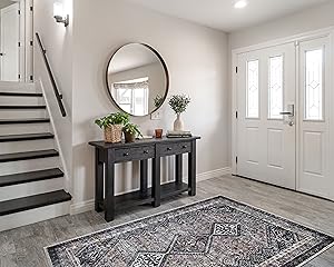 2x3 Rug - Machine Washable Entry Rug with Non-Slip Backing, Ideal for Enteryway, Kitchen, Bathroom, Laundry Room - Vintage, Easy Clean, Durable, Low Pile Rug - (2' x 3')